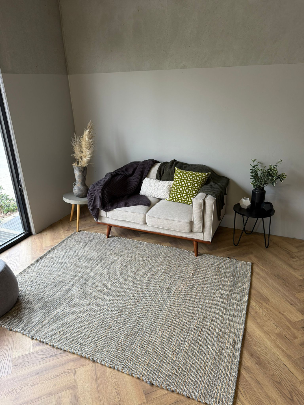 Marina Grey Wool Jute Area Rug
