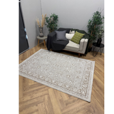Medina Cream Beige Floral Transitional Bordered Rug