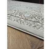 Medina Cream Beige Floral Transitional Bordered Rug