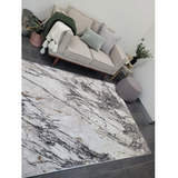 Medina Dark Vizon Gold Marble Wash Pattern Rug