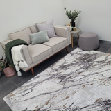 Medina Dark Vizon Gold Marble Wash Pattern Rug