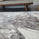 Medina Dark Vizon Gold Marble Wash Pattern Rug