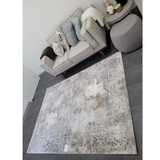 Medina Grey Gold Medallion Transitional Rug