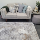 Medina Grey Gold Medallion Transitional Rug