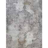 Medina Grey Gold Medallion Transitional Rug
