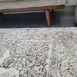 Medina Grey Gold Medallion Transitional Rug