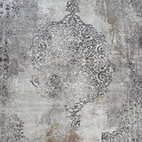 Medina Grey Gold Medallion Transitional Rug