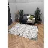 Medina Ivory Sage Geometric Line Rug
