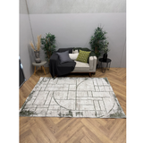 Medina Ivory Sage Geometric Line Rug