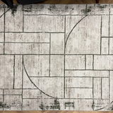 Medina Ivory Sage Geometric Line Rug