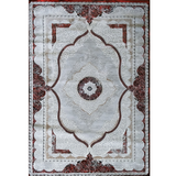 Medina Red Black Ornate Medallion Transitional Bordered Rug