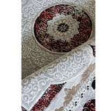 Medina Red Black Ornate Medallion Transitional Bordered Rug