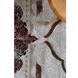 Medina Red Black Ornate Medallion Transitional Bordered Rug
