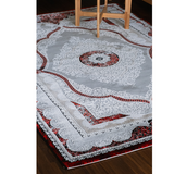 Medina Red Black Ornate Medallion Transitional Bordered Rug