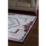 Medina Red Black Ornate Medallion Transitional Bordered Rug