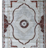 Medina Red Black Ornate Medallion Transitional Bordered Rug