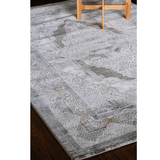 Medina Dark Beige Gold Medallion Transitional Bordered Rug