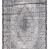 Medina Dark Beige Gold Medallion Transitional Bordered Rug