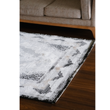 Medina Grey Black Medallion Transitional Bordered Rug