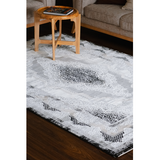 Medina Grey Black Medallion Transitional Bordered Rug