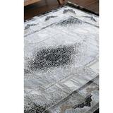 Medina Grey Black Medallion Transitional Bordered Rug