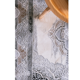 Medina Grey Black Medallion Transitional Bordered Rug