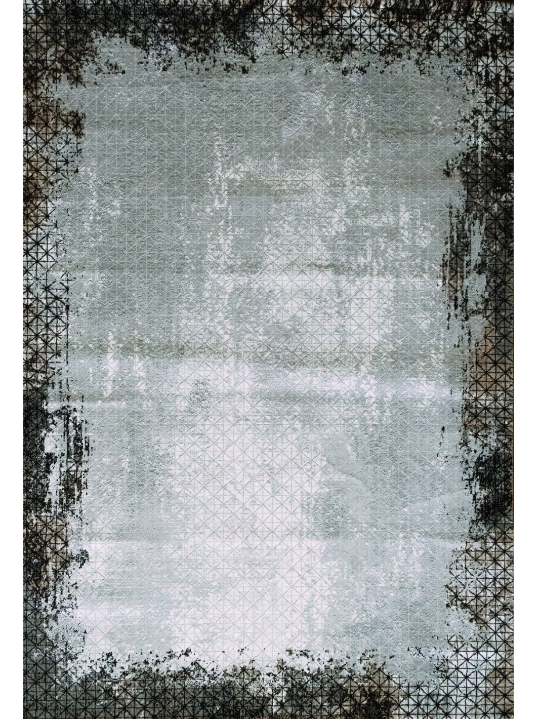 Medina Grey Black Geometric Diamond Lattice Rug