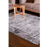 Medina Grey Black Modern Bordered Rug