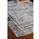Medina Grey Black Modern Bordered Rug