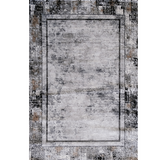 Medina Grey Black Modern Bordered Rug