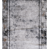Medina Grey Black Modern Bordered Rug