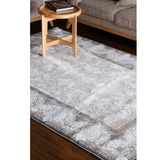 Medina Dark Beige Floral Transitional Bordered Rug