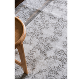 Medina Dark Beige Floral Transitional Bordered Rug