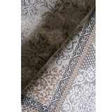 Medina Dark Beige Floral Transitional Bordered Rug