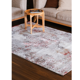 Medina Red Black Distressed Medallion Transitional Rug