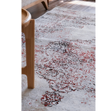 Medina Red Black Distressed Medallion Transitional Rug
