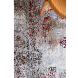 Medina Red Black Distressed Medallion Transitional Rug