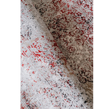 Medina Red Black Distressed Medallion Transitional Rug
