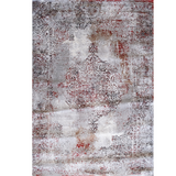 Medina Red Black Distressed Medallion Transitional Rug