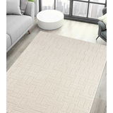 Moopy Cream Tiled Grid Rug