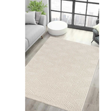 Moopy Cream Curved Geometric Rug