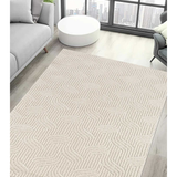 Moopy Cream Curved Geometric Rug