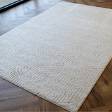 Moopy Cream Curved Geometric Rug