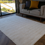 Moopy Cream Curved Geometric Rug