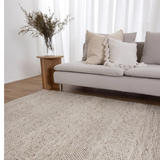 Priva Beige Multi Braided Pattern Wool Rug