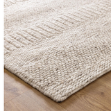 Priva Beige Multi Braided Pattern Wool Rug