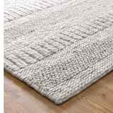 Priva Grey Multi Braided Pattern Wool Rug