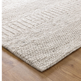 Priva Ivory Multi Braided Pattern Wool Rug