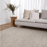 Priva Beige Hand Woven Textured Wool Rug