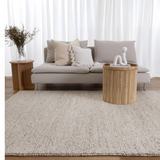 Priva Beige Hand Woven Textured Wool Rug